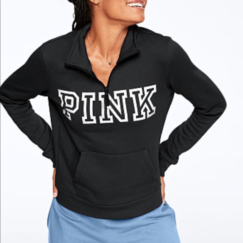 Vs Pink Quarter ZIP Sweatshirt